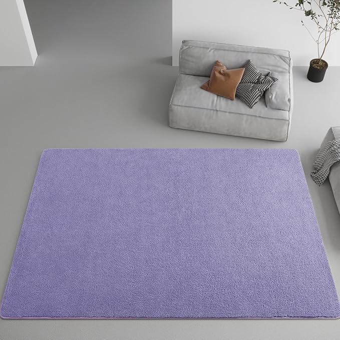 DweIke 4x6 Purple Area Rugs for Bedroom, Super Soft Living Room Rug, Thickened Memory-Foam Throw Carpet, Non-Slip and Washable Carpets for Kids Boys Girls Room Dorm Nursery Home Decor