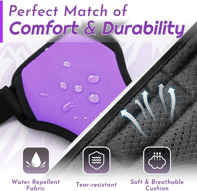 Eagloo Dog Harness Small Sized Dog, No Pull Service Vest with Reflective Strips and Control Handle, Adjustable and Comfortable for Walking, No Choke Pet Harness with 2 Metal Rings, Purple, S