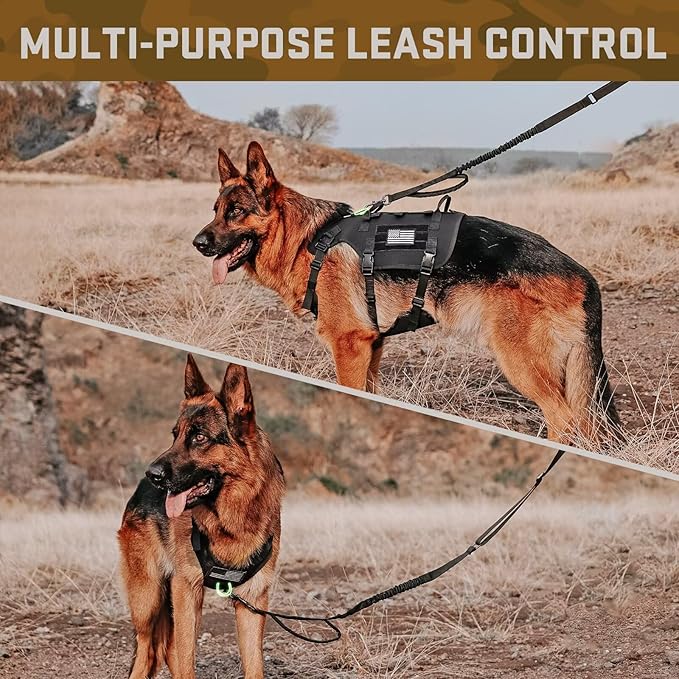 Forestpaw Dog Harness Medium Sized,Tactical Dog Harness with Handle,No Pull Military Style Service Dog Vest with Pockets Adjustable for Medium Dogs,Black,Chest 19.5-41.5"