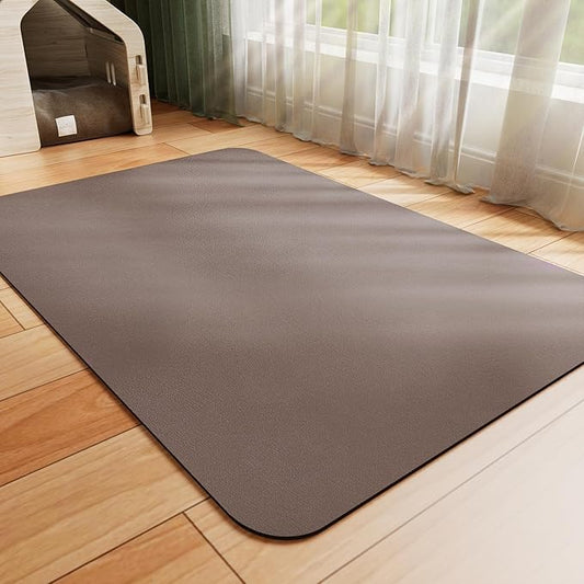 Dog Food Mat - Absorbent Cat Mat for Food and Water, No Stains Pet Feeding Bowl Mat, Easy to Clean Pet Placemats, Quick Dry Dog Water Dispenser Mat for Messy Drinkers | Brown 24"x36"