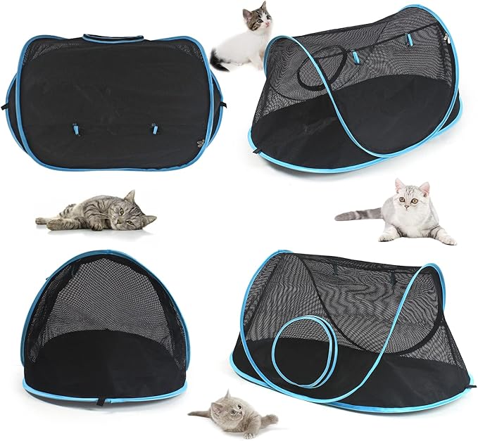 INTURN Cat Furniture Tent for Indoor and Outdoor Playpen Portable Cat Tunnels, Outdoor Kennel (Play Kennel)