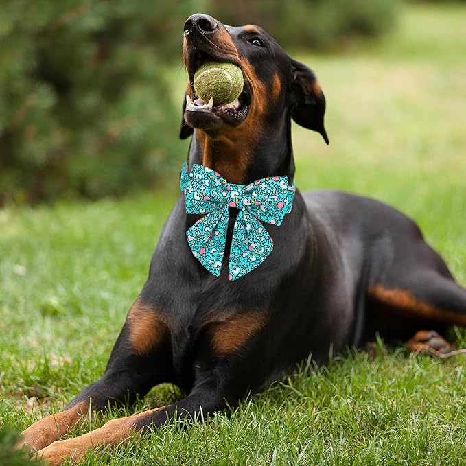 Maca Bates St. Patrick's Day Shamrock Dog Collar,Sailor Bow,Extra Small Girl Boy Dogs,Cute Rainbow,Four Leaf Clover Pattern,Adjustable Durable Soft Collars Irish Gift for Male Female Puppy