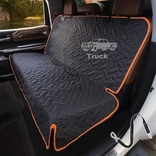 iBuddy Back Seat Cover for Truck, Easy-Install Dog Bench Seat Cover for Trucks Ford F150 F250/Chevrolet Silverado/Ram/GMC Sierra Keep Car Seats Clean & No Scratches Odor Free Pet Pickup Seat Protector