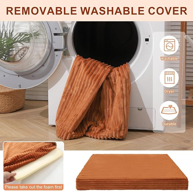 BEAUTYZOO Waterproof Dog Bed Cover Replacement Washable, Soft Plush Dog Bed Covers Removable with Zipper, Antislip Noiseless Ped Hair Pee Resistant Bedding Liner for Puppy Cat, 40x30inch, Brown XL