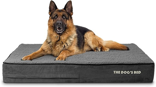 The Dog’s Bed Orthopedic Memory Foam Dog Bed Mattress, Plush Fabric, Grey Plush, XL, 6-Inch
