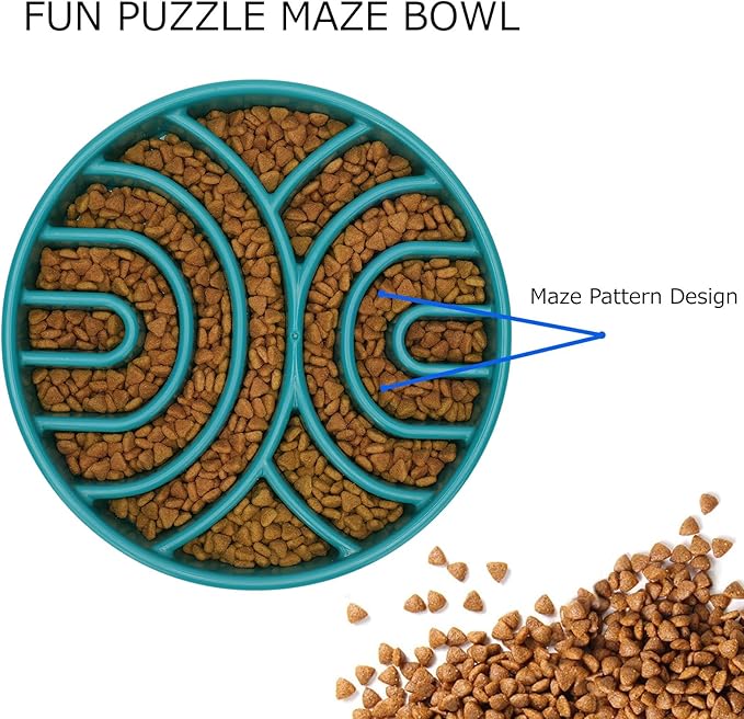 Whippy Slow Feeder Dog Maze Bowl - Anti-Choking, Anti-Slip Interactive Puzzle Feeder for Large Dogs, Green
