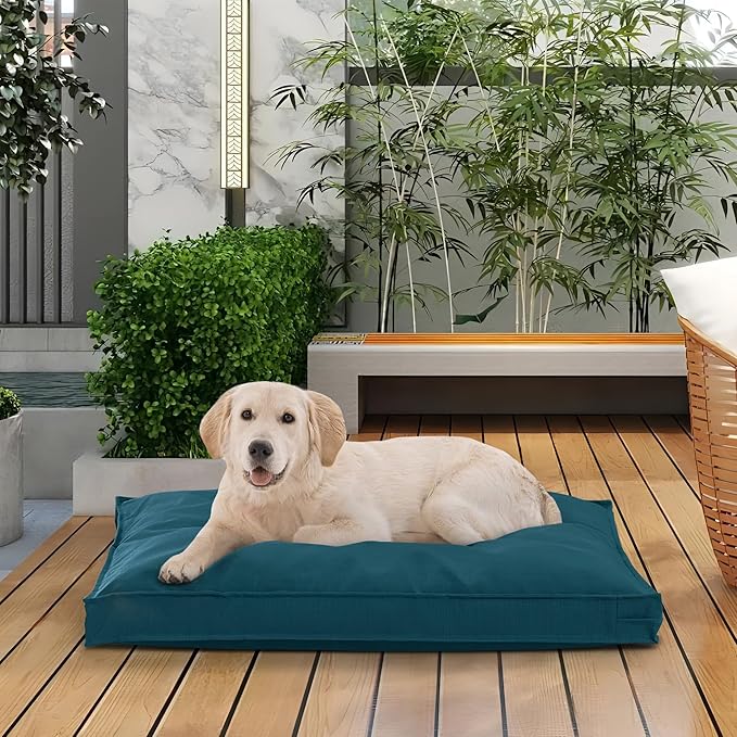 Dog Bed Covers Replacement Washable, Waterproof Dog Bed Cover with Zipper, 36Lx27Wx3H inch Durable Oxford Pet Bed Cover for Outdoor/Indoor Use, Cover Only, Cyan