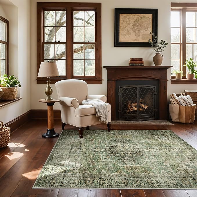Machine Washable Throw Rugs for Entryway: Door Mat Indoor Entrance 3x5 Small Rug Stain Resistant Non-Slip Low Pile Soft Carpet for Kitchen Front Door Indoor Entrance Entry Bedroom