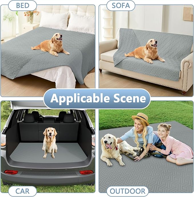 hyha Waterproof Dog Blanket, Soft Dog Bed Cover Pet Blankets, Waterproof Sofa Couch Cover for Dogs Washable, Reversible Pet Couch Covers for Sofa Furniture (40x70 Inch, Grey/Grey)