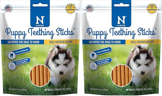 N-Bone Puppy Teething Treats,Chicken,3.74 oz (111150),(Pack of 2)