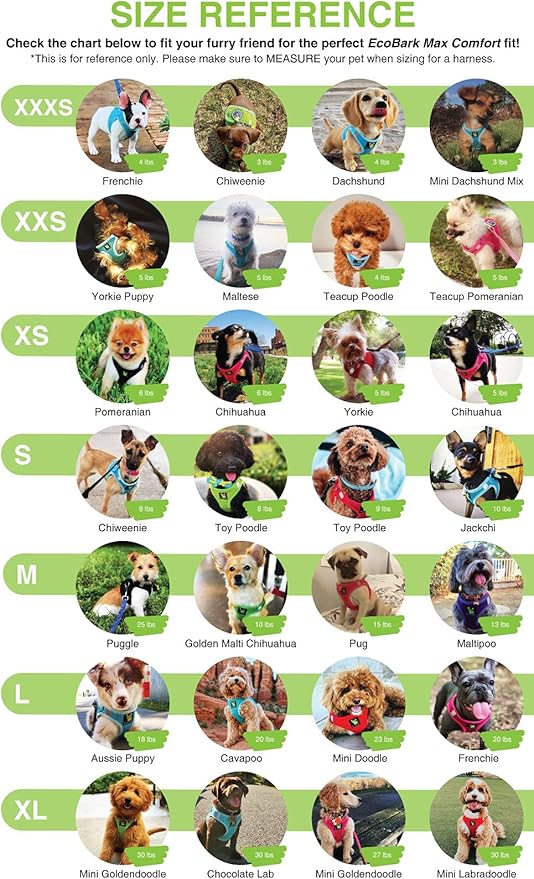 EcoBark Step in Dog Harness - Soft Mesh Dog Vest Harnesses - Reflective Adjustable No Pull and No Choke Halter - Comfort Padded Body Vest