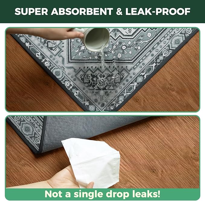 FXW Washable Pee Pads for Dogs, Puppy Pads with Super Absorbent, Specifically Designed for FXW Rollick/Homeplus 24inch 6 Panels Dog Playpen, 39" x 63" Rectangle, Boho Grey, 1 Pack