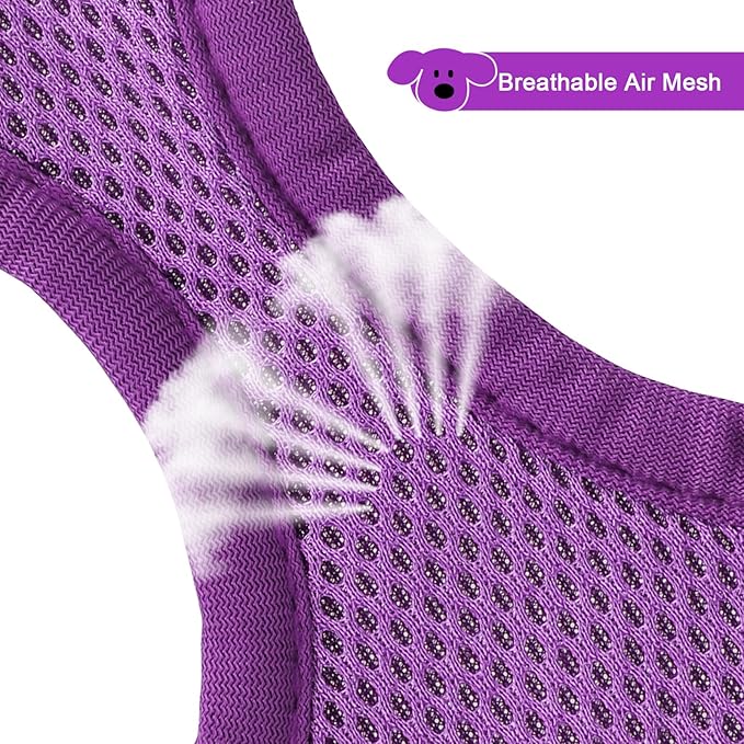 YIMEIS Dog Harness and Leash Set, No Pull Soft Mesh Pet Harness, Reflective Adjustable Puppy Vest for Small Medium Large Dogs, Cats (Purple, Medium (Pack of 1)