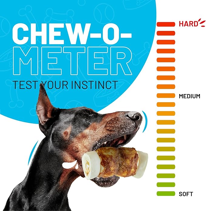 Sitka Farms Beef Cheek ROLL Chicken 5-6 Inch (10 Count) Extra Thick Dog Chew Bones No Rawhide Sourced from Free Range Grass Fed/Healthy Teeth and Gums for Small Medium and Large Dogs