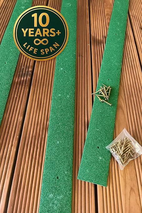 Anti-Slip Decking Strips - Pack of 5 (16" x 2") Heavy Duty GRP Non-Slip Treads for Outdoor Steps, Ramps & Decks - Weatherproof, Easy to Install, Long Lasting Safety Grip (Green)
