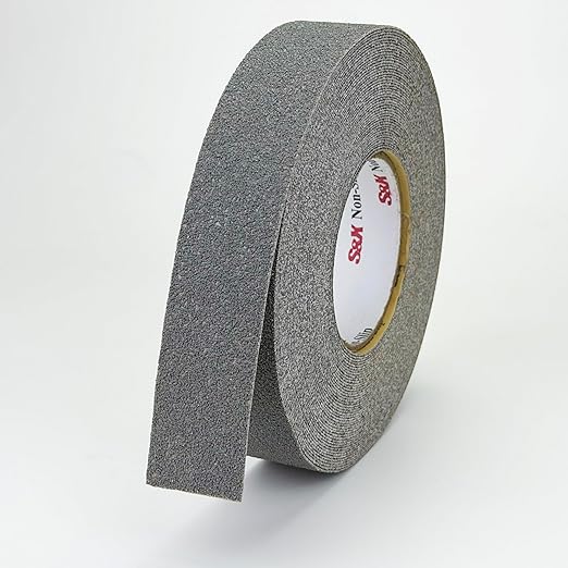 S&X Gray Anti Slip Tape 1 1/2 Inch x 60 FT Roll, Ultimate Non-Slip Skid Grip Tape for Outdoor Stair Treads, Wooden Steps & Exterior Grips, Grit 60, Waterproof, Extra-Durable
