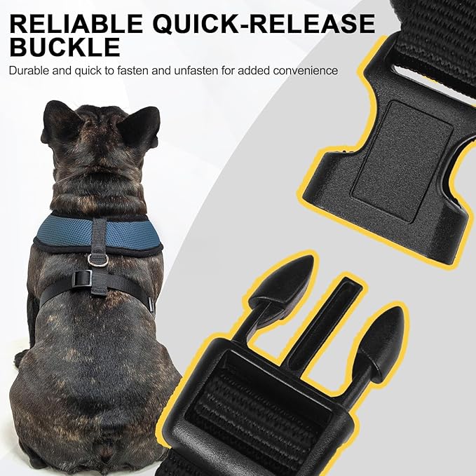 BINGPET No Pull Dog Harness,Soft Mesh Breathable All Weather Vest Harness,Safety Protection Design Durable Adjustable Step-in Easy Walk Dog Harness for Small Medium Large Dogs(DarkBlue,L)
