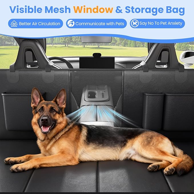 癤풟ack Seat Extender for Dogs, Hard-Bottom Waterproof Dog Car Seat Cover, PU Leather Backseat Bridge Platform, 2026 Upgraded Material, Anti-Slip, Durable, Holds 400lbs, Easy to Install (Black)