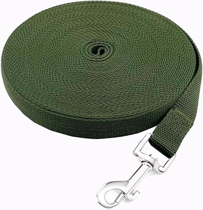 SALO Nylon Training Dog Leash for Small Medium Large Dogs, 3/4 Inch Wide, 20ft 30ft 40ft 50ft Long Leash Dog/Puppy Lead for Obedience Recall Training, Camping, or Backyard