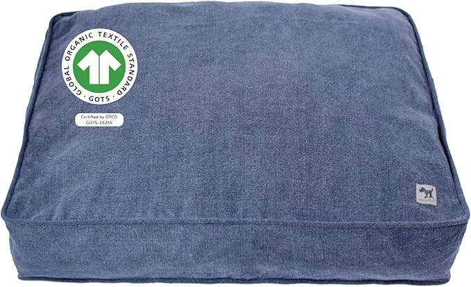 Molly Mutt Dragonstone Dog Bed Duvet Cover, GOTS-Certified 100% Cotton Canvas Cover for Dog, Puppy, or Cat Bed, Durable, Washable, and Free of Harmful Chemicals, Medium/Large, 27"x36"x5", Blue
