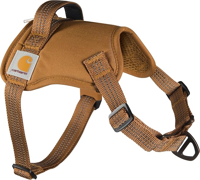 Carhartt Nylon Duck No Pull Dog Harness, Fully Adjustable Dog Harness with Quick Control Handle and Reflective Accents, Carhartt Brown, X-Large