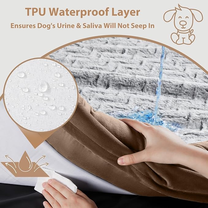 WNPETHOME Giant Dog Bed, Washable Dog Couch with Removable Waterproof Cover, Orthopedic Large Pet Sofa Bed with Bolster Sides for Sleeping