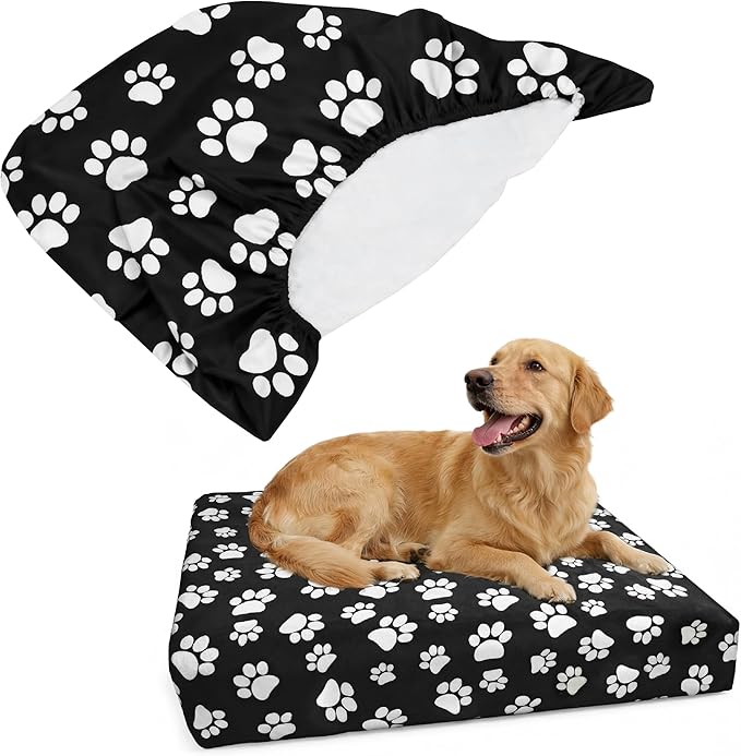 DUKE&LEFTY PetBed Slipcover-USA Company-Stretch Soft Petbed Cover-Universal-Easy to Remove (Zipper Free)-Navy/Large