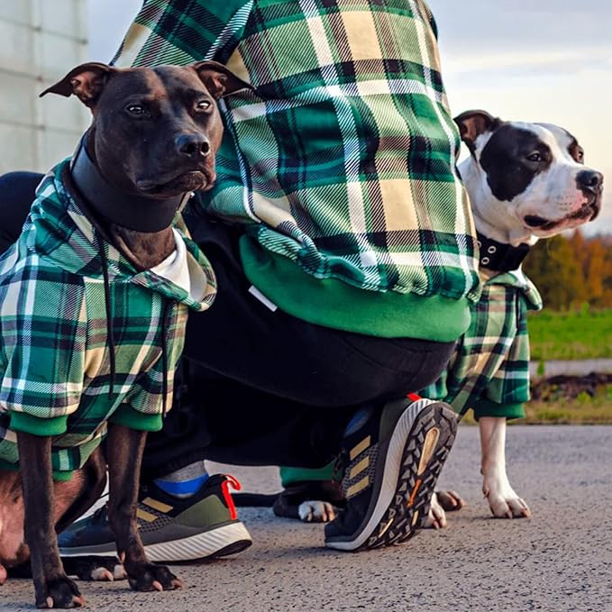 Spark Paws Human Hoodie - Premium Quality, Buttery Soft, Superior Comfort and Fit, Calming Fleece Interior, Suitable for All Styles – Green Plaid, S
