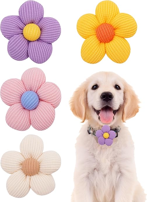 PET SHOW Valentines Small Dogs Flower Charms Slide Collar Accessories for Medium Large Dogs Cat Puppies Rabbit Pigs Collars Bows Grooming Supplies