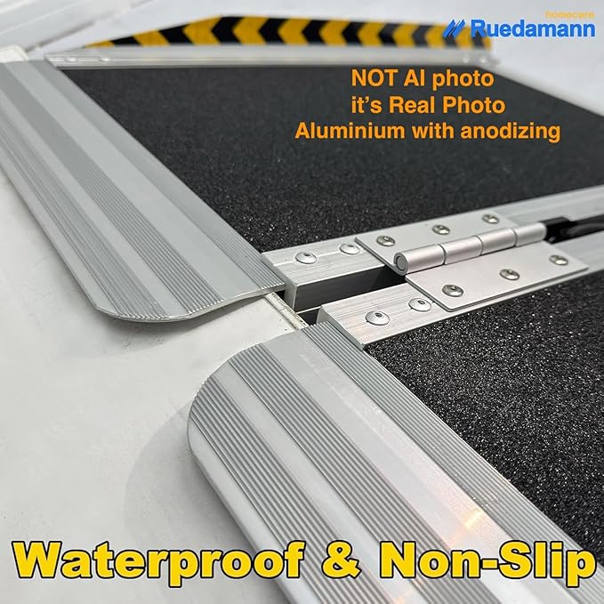Ruedamann 2 Feet X 30.3" Portable Wheelchair Ramp, Ramps for Wheelchairs for Home with Handle, Wheel chair Ramps for Home Steps, Doorways, Entry, Stairs, Curbs, Porch, Scooters, warehouse trolley cart