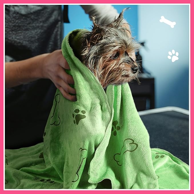 Chumia 8 Pcs Dog Towels for Drying Dogs Cats Pet Towels Bulk Puppy Microfiber Quick Drying Paw Bath Bathing Supplies Absorbent for Medium Pets(Sweet Color,40 x 24 Inch)
