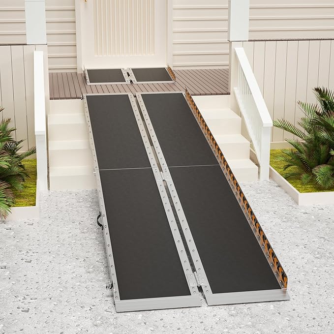 LEMNISCATE Portable Wheelchair Ramp 2FT, Wheelchair Ramps for Home Steps, Non-Slip Handicap Ramp with Handle, Folding Wheel Chair Ramps for Homes Steps, Stairs, Doorways, Scooter, 800LBS Capacity