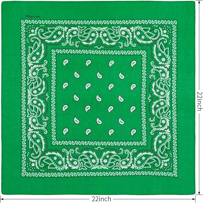 combocube 12 Pack(one Dozen) Multi-Purpose Cotton Paisley Cowboy Bandanas Headband for Men and Women