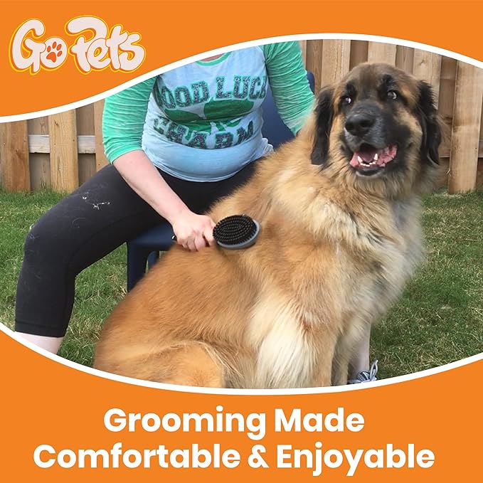 GoPets Double-Sided Pin & Bristle Brush, Dog & Cat Grooming Brush for Detangling, Shedding Control, Fur & Dirt Removal, Smooth & Efficient Pet Grooming for Healthy Coat, Comfortable Ergonomic Handle