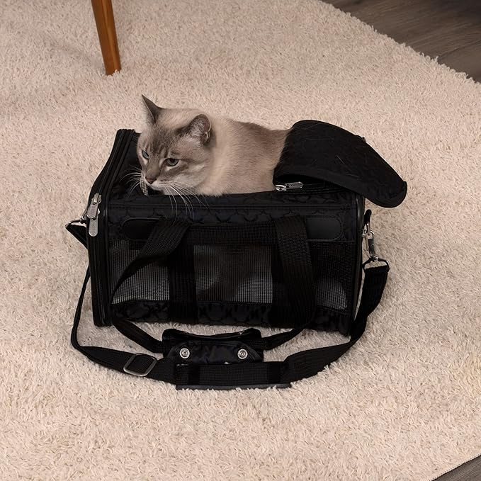 Sherpa Original Deluxe Travel Pet Carrier, Airline Approved & Guaranteed On Board - Black Lattice, Small