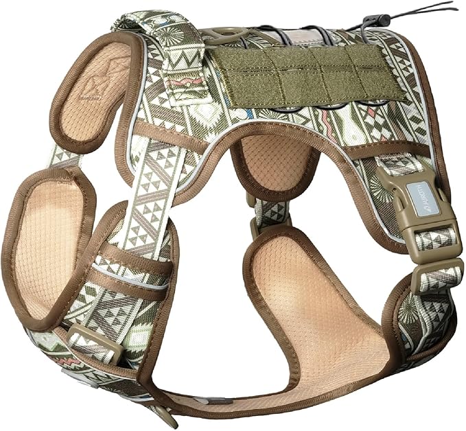 AUROTH Tactical Dog Harness for Large Dogs No Pull Adjustable Pet Harness Reflective K19 Working Training Easy Control Pet Vest Military Service Dog Harnesses