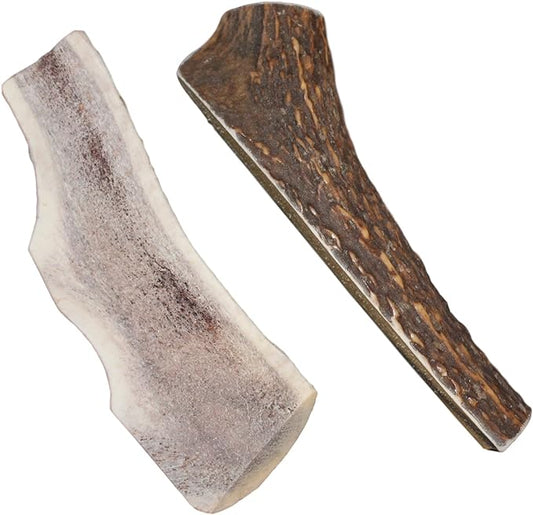 Large Split Twin Pack (for 30-50 lb Dogs) Premium Grade Elk Antlers for Dogs (2 Pieces) Sourced in The USA
