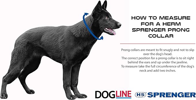 Herm Sprenger Black Stainless Steel Prong Dog Training Collar with Swivel Pet Pinch No-Pull for Dogs Anti Pull 3.2 mm x 23 in