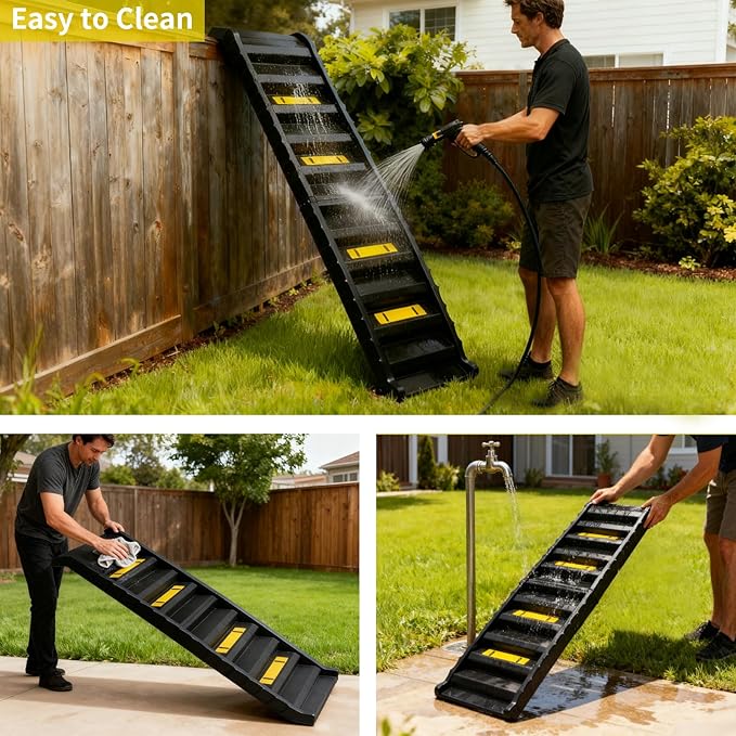 Foldable Dog Stepped Ramp for Car Non-Slip Dog Ramp for Medium and Large Dogs up to 165lbs, 61"x 16" Car Ramp -Lightweight, Portable & Modern