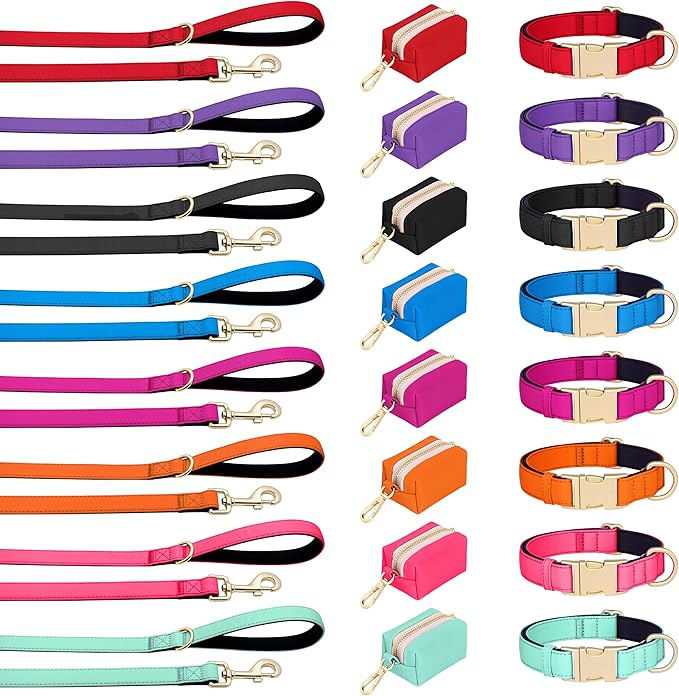 Didog Soft Padded Dog Collars for Medium Dogs, Colorful and Durable Dog Collar with Quick Release Buckle, Light and Breathable for Daily Walking, Rose Purple, M