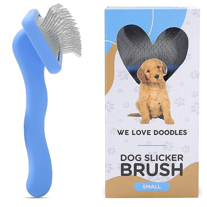 We Love Doodles Small Slicker Brush For Dogs & Dog Grooming Scissors Kit