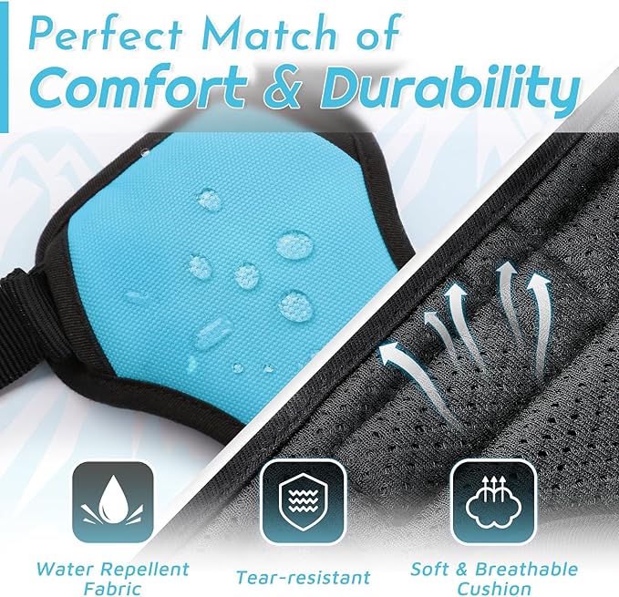 Eagloo Dog Harness Medium Sized Dog, No Pull Service Vest with Reflective Strips and Control Handle, Adjustable and Comfortable for Easy Walking, No Choke Pet Harness with 2 Metal Rings, Sky Blue, M