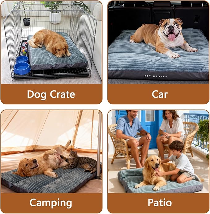 Dog Beds for Medium Dogs -Dog Crate Pad with Removable Washable Cover, Non-Slip Bottom, Pet Mat Comfort Cushion for Joint Relief, Deep Sleep & Home Decor
