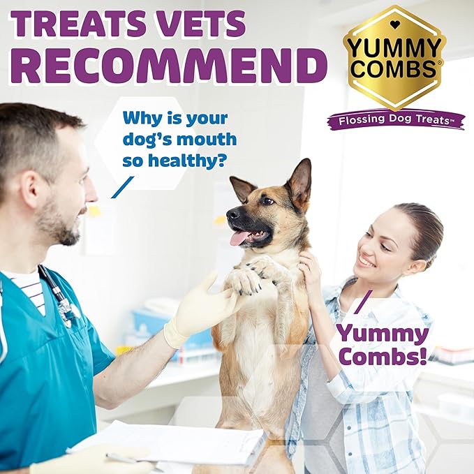 Yummy Combs Dog Dental Treats – Vet VOHC Approved – Delicious Chicken Protein – Removes Tartar with Cleaning Comb Shape – Dental Dog Treats for Extra Small Dogs (24oz, 96 Count)