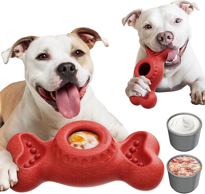 Dog Frozen Treat Toys to Keep Them Busy - Interactive Dog Puzzle Toys with Frozen Mold, Indestructible Aggressive Chew Toys for Large Dogs, Food Grade-Easy to Clean-Reduce Anxiety-Safe Chewing