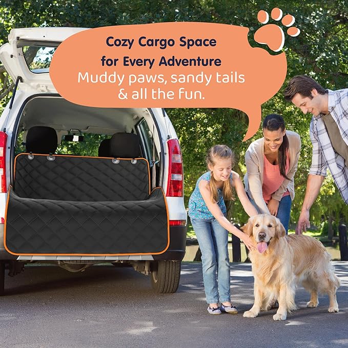 XL Dog Car Seat Cover for Back Seat, Waterproof Hammock for Car, SUV & Truck, Non-Slip Backseat Cover for Dogs, Heavy-Duty Dog Hammock Style Seat Protector Pets, Easy to Install & Clean