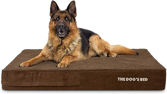 The Dog’s Bed Orthopedic Memory Foam Dog Bed Mattress, Plush Fabric, Brown Plush, XL, 6-Inch