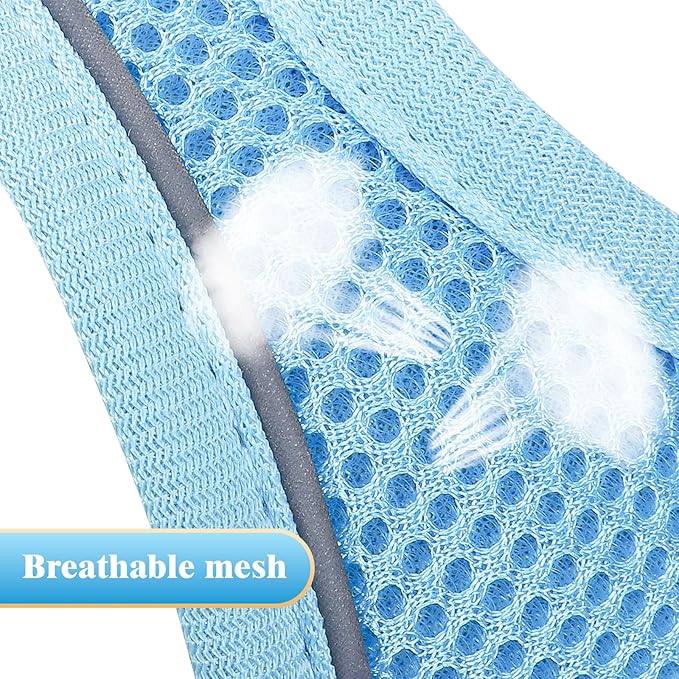 YIMEIS Dog Harness and Leash Set, No Pull Soft Mesh Pet Harness, Reflective Adjustable Puppy Vest for Small Medium Large Dogs, Cats (Sky Blue, Small (Pack of 1)