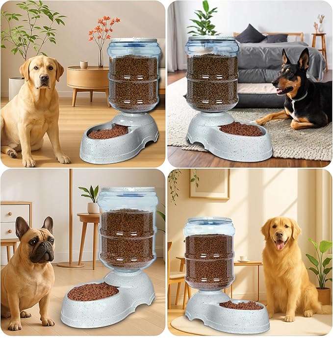 Kenond 3 Gallon Gravity Feeder, Automatic Dog Feeder, Dog Food Dispenser for Large Breed