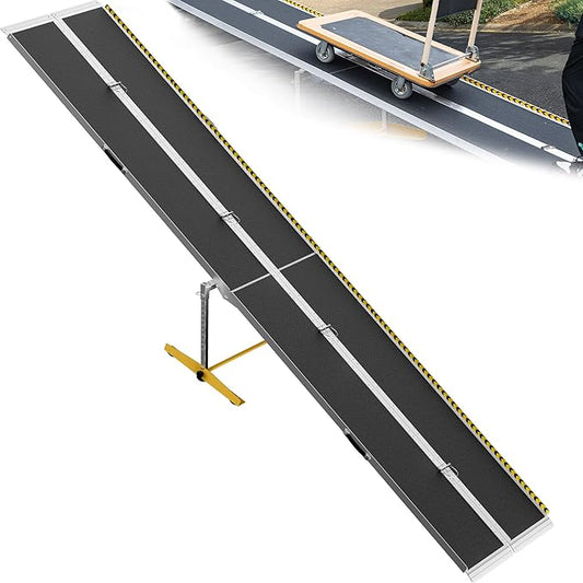 VNN Portable Wheelchair Ramp 12FT, Seamless Non-Slip Aluminum Material Handling Ramps for Wheelchairs for Home, Wheelchair Ramps for Home Steps, Aluminum Loading Dock Plates